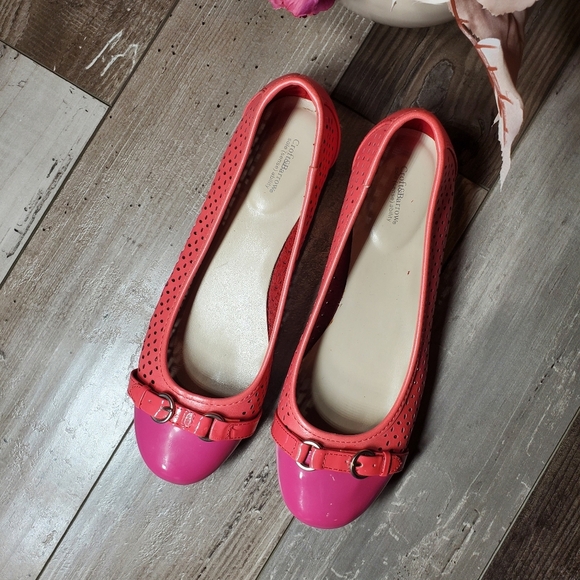 Croft & Barrow Sole(sense)ability Ballet Flats - Women Size 8 - Coral and Pink - Picture 1 of 16